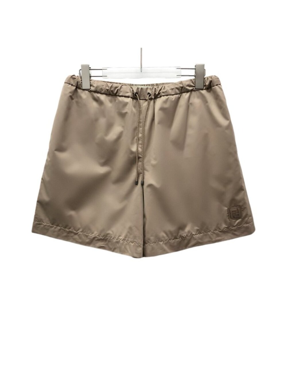 Fendi 2024 Dark Brown Drawstring Elastic-Waist Casual Shorts